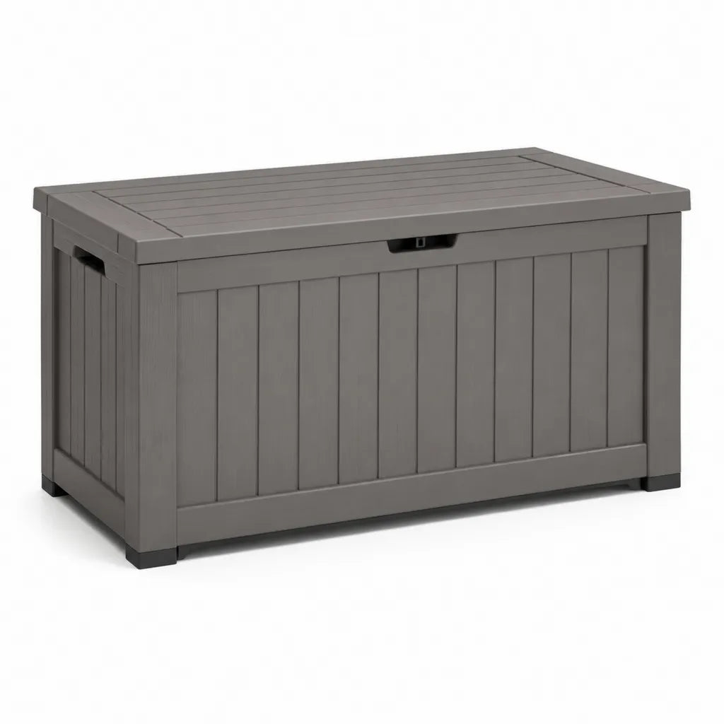 Garten-Aufbewahrungsbox 270 l Polypropylen rechteckig grau 120 x 56 x 63 cm
