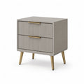 Nachttisch mit 2 Schubladen 50 x 40 x 55 cm MDF rechteckig grau goldfarben