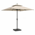 Sonnenschirm Set quadratisch 300 x 300 x 250 cm Polyester Stahl Beige