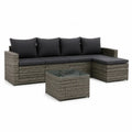 Gartenlounge Set mit Ecksofa Couchtisch Polyrattan Grau Schwarz 225 x 145 x 65 cm