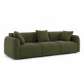 3-Sitzer Sofa mit Kissen gerade Form 240 x 100 x 72 cm Polyester Olivgrün