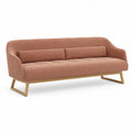 3-Sitzer Sofa 210 x 85 x 82 cm mit Polyesterbezug in Altrosa und Holzgestell