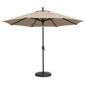 Garten-Sonnenschirm mit Kurbel und Schirmständer Ø 300 cm Polyester achteckig Taupe