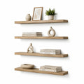 4er Set Wandregale 60 x 15 x 4 cm aus MDF in Eichenoptik Natur