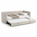 Ausziehbares Polsterbett mit Rollauszug 90 x 200 cm Polyester Beige