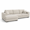 Ecksofa mit Recamiere links 275 x 160 x 85 cm Polyesterbezug L-Form Cremeweiß