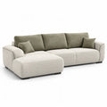 Ecksofa mit linker Recamiere 300 x 170 cm Polyester Beige Olivgrün
