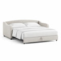 Schlafsofa mit Ausziehbett 140 x 200 cm Polyester Creme