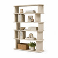 Bücherregal Standregal aus Spanplatte mit Melaminharzbeschichtung rechteckig in Cremeweiß 120 x 30 x 180 cm